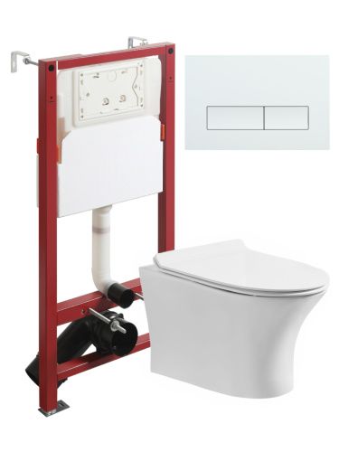 Комплект унитаз с инсталляцией и клавишей смыва Orange CI01-100W+APB288