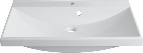 Раковина из литьевого мрамора Aquanet Нота 00281221 75х48 полувстраиваемая цвет белый 1 отверстие под смеситель