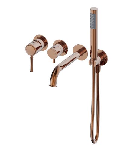Смеситель для ванны и душа Wonzon & Woghand TOR WW-88889073-RG встраиваемый в стену розовое золото