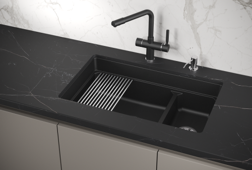 Кухонная мойка Granula Kitchen Space 7304U, ШВАРЦ 73х45 цвет шварц поверхность матовая