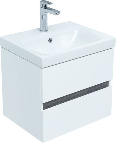 Тумба под раковину Aquanet Беркли 00254288 49х39х42 подвесная цвет белый/темное дерево