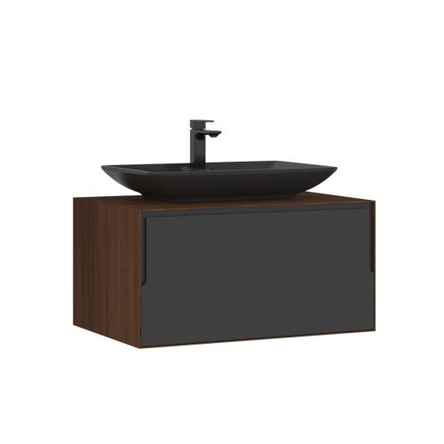 Тумба с раковиной Orka Craft 5003987 80х50х40 цвет орех/антрацит