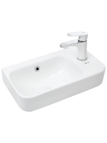 Раковина из санфаянса WeltWasser WW SK 10000003971 45х26 подвесная цвет белый глянцевый 1 отверстие под смеситель