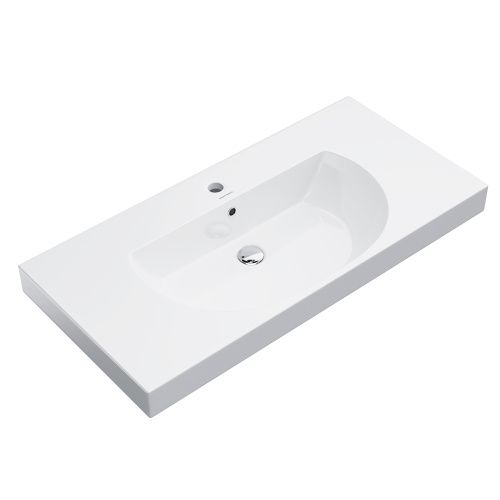 Раковина керамическая Kerama Marazzi BUNGIORNO BG.wb.100 100х48 подвесная цвет белый 1 отверстие под смеситель