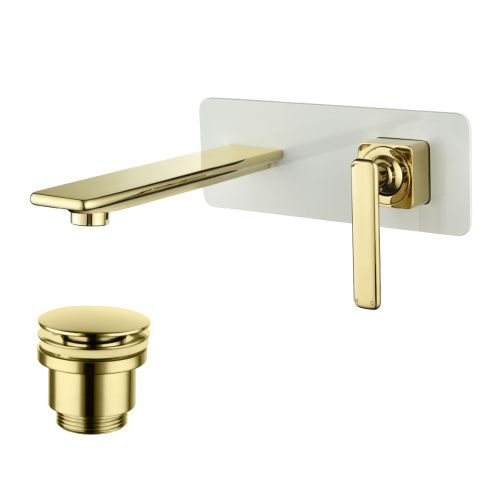 Смеситель LeMark Mista LM6426WG настенный белый/золото