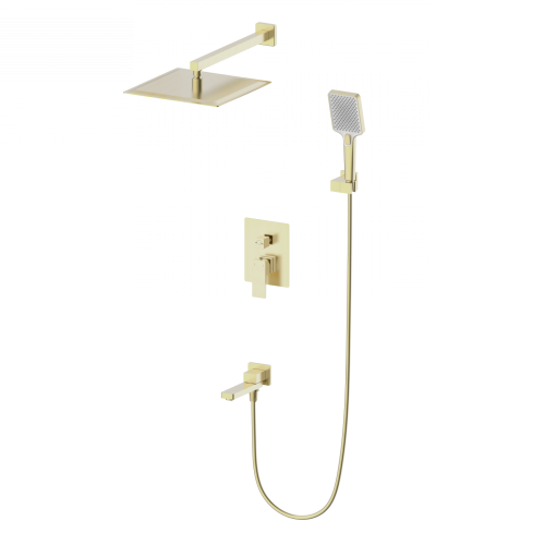 Душевая система Wonzon & Woghand Cube 2.0 WW-88087068-BG встраиваемая в стену цвет золото