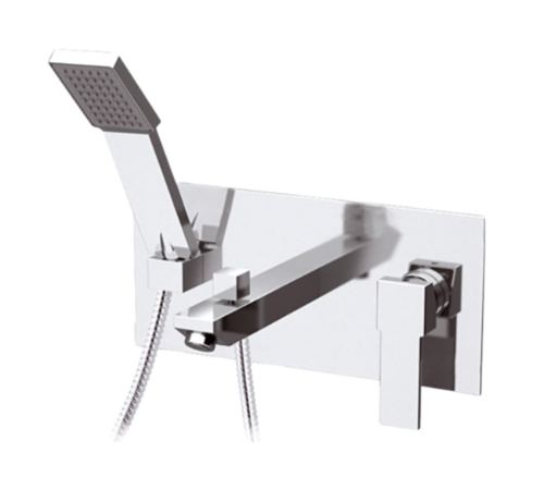 Смеситель для ванны Remer Qubika Q04 встраиваемый в стену хром