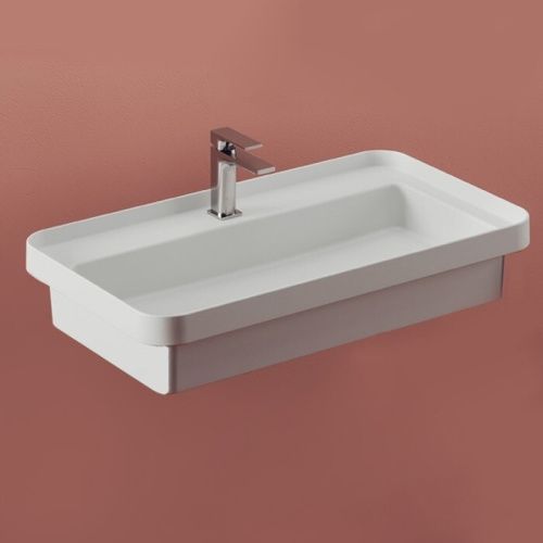 Раковина керамическая Artceram Fuori scala TFL035 01 00 80х50 встраиваемая цвет белый 1 отверстие под смеситель