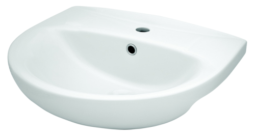 Раковина керамическая Sanita Аттика WB.PD/Attica/55-C/WHT.G/S1 55х48 подвесная цвет белый 1 отверстие под смеситель
