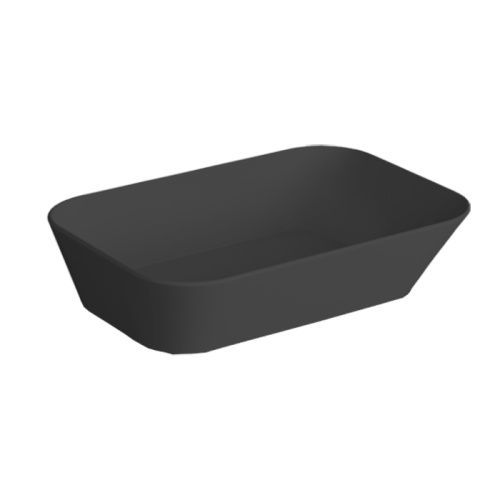 Раковина керамическая Simas WAVE WA04 nero matt*0 60 см накладная цвет черный без отверстий под смеситель