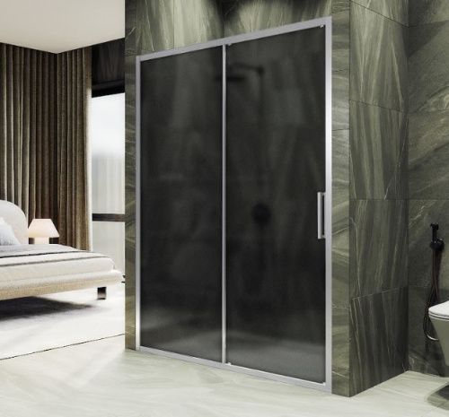 Душевая дверь Maybah Glass MGD-1639-5 160х195 стекло тонированное профиль хром матовый