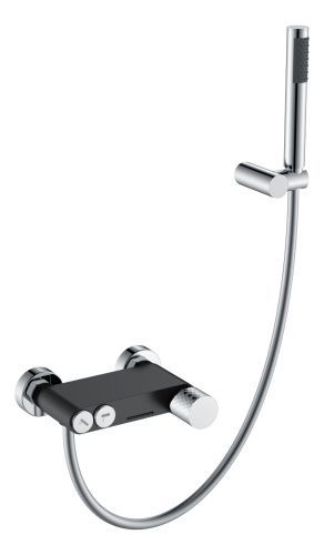 Смеситель Boheme Stick 123-BCR настенный черный