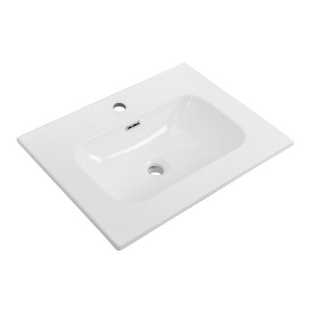 Раковина керамическая Cezares ECO CZR-8073-60 61х46 подвесная цвет белый глянцевый 1 отверстие под смеситель