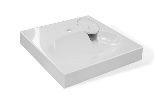 Раковина из литьевого мрамора Эстет LEA ФР-00014908 60х60 над стиральной машиной цвет белый 1 отверстие под смеситель