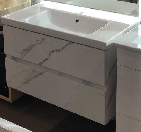 Тумба под раковину Art&Max TECHNO AM-Techno-900-2C-SO-MR960 87х46х50 подвесная цвет монти мрамор - фото 4