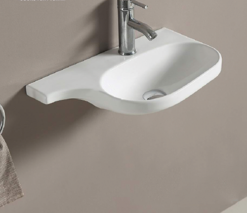 Раковина из санфаянса CeramaLux 78365 50х30 подвесная цвет белый 1 отверстие под смеситель