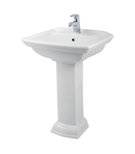 Раковина керамическая Creo Ceramique ORLEANS OR3000+OR3010 60х48 подвесная цвет белый 1 отверстие под смеситель