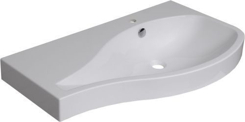 Раковина из литьевого мрамора Aquanet Сопрано НФ-00007880 95х54 полувстраиваемая цвет белый 1 отверстие под смеситель