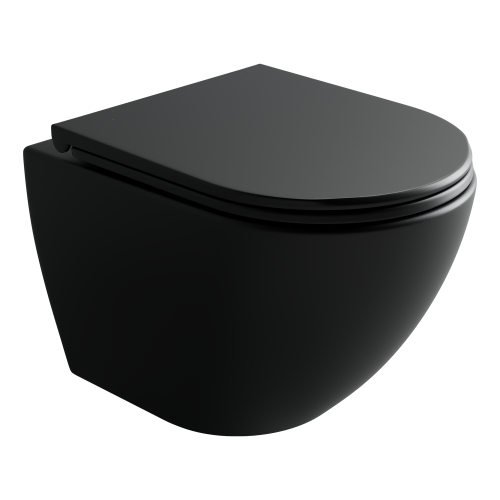 Унитаз подвесной Ceramica Nova METROPOL CN4002TMB черный матовый с сиденьем микролифт безободковый смыв торнадо