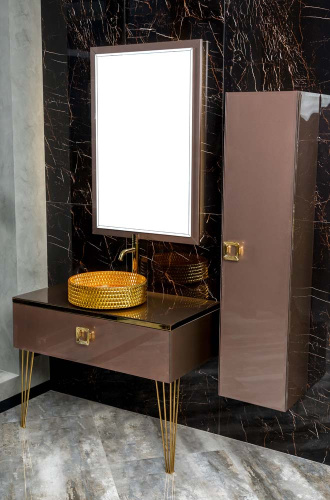 Столешница Armadi Art Lucido 853-080-PU 86х56 накладная цвет графит