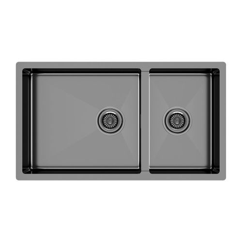 Кухонная мойка Paulmark GERBERG 78/2S UNI PM227844-GM 44х39 цвет вороненая сталь