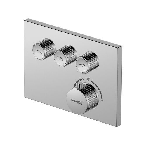 Смеситель для ванны и душа Wasserkraft Dinkel 5800 5858 Thermo встраиваемый в стену хром с термостатом