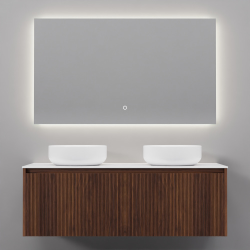 Тумба с раковиной+зеркало Art Decco Camilla (Камилла) ACM12W22D3M0 120x45x40 подвесная цвет черный орех