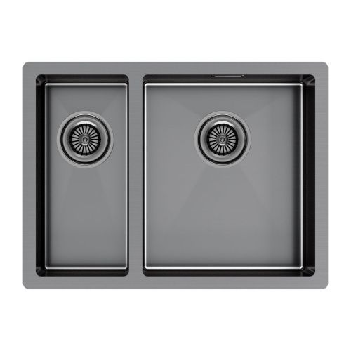 Кухонная мойка Paulmark GERBERG 59/2S UNI PM225944-GMR 34х39 цвет вороненая сталь