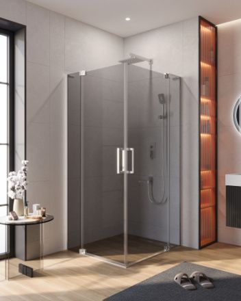 Душевой уголок Cezares SLIDER SLIDER-AH-2-80/90-90/100-GRIGIO-Cr 80х90 стекло тонированное профиль хром глянцевый без поддона