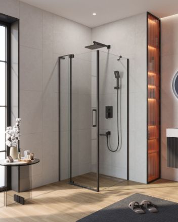 Душевой уголок Cezares SLIDER SLIDER-AH-1-80-70/80-C-NERO 70х80 стекло прозрачное профиль черный без поддона