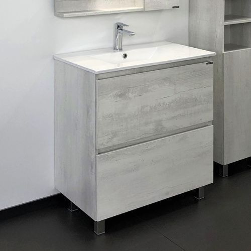 Тумба с раковиной Comforty Верона 00004137102CF 76х47х88 напольная цвет дуб белый