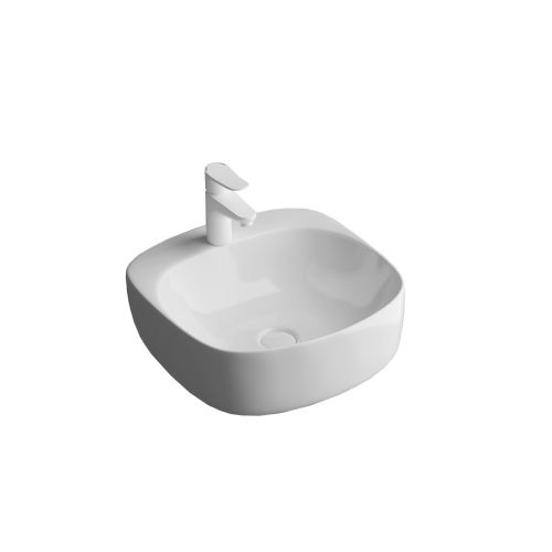 Раковина из сантехнического фаянса Grossman GR-3028 40х40 накладная цвет белый 1 отверстие под смеситель