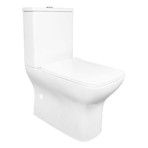 Унитаз напольный с бачком Azario Fresco AZ-8302 белый глянцевый с сиденьем микролифт безободковый каскадный смыв