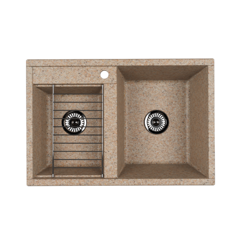 Кухонная мойка Aquaton Делия 1A723132DE220 78х52 цвет песочный поверхность матовая