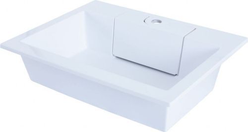 Раковина из литьевого мрамора Aquanet Фортуна 00181907 60х45 полувстраиваемая цвет белый 1 отверстие под смеситель