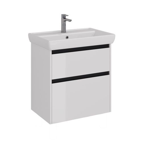 Тумба под раковину LeMark Combi LM03C70T-black 64х44х65 напольная/подвесная цвет белый/черный