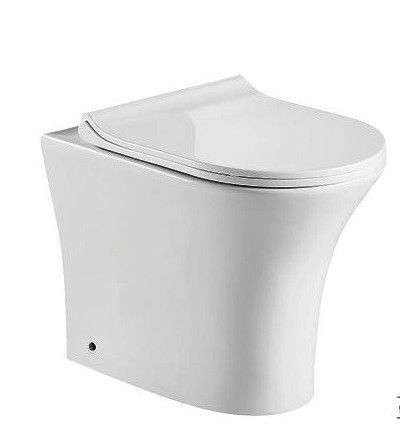 Унитаз приставной CeramaLux 217D белый глянцевый с сиденьем микролифт каскадный смыв