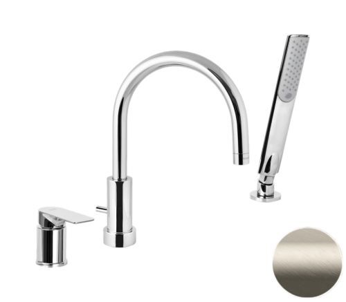 Смеситель Remer Infinity I07XV на борт ванны сталь