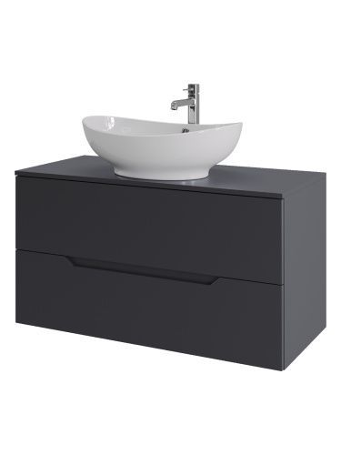 Тумба с раковиной Orange Line Li-100TugMDF+B08-585W 101х46х73 цвет серый