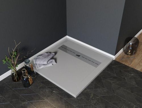 Душевой поддон Aquanet Delight 00258882 90х90 искусственный камень серый без каркаса