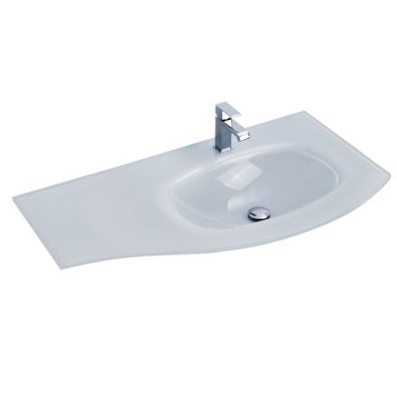 Раковина стеклянная Cezares 82408 104х53 подвесная цвет белый 1 отверстие под смеситель