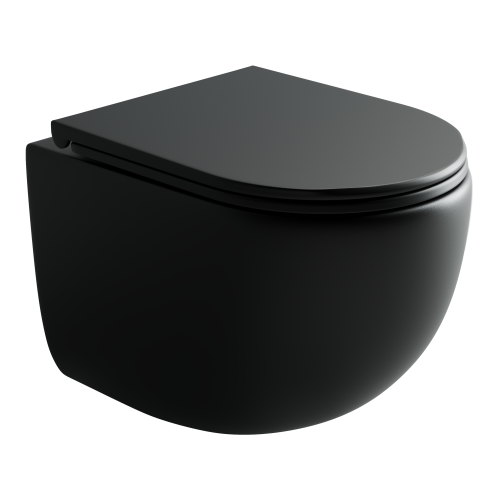 Унитаз подвесной Ceramica Nova UP CN4007MB черный матовый с сиденьем микролифт безободковый душевой смыв
