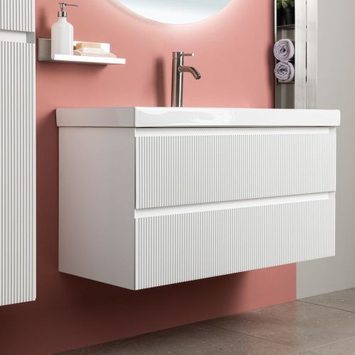 Тумба под раковину Aquanet Альтера 00337156 79х45х52 подвесная цвет белый