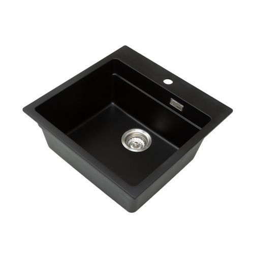 Кухонная мойка Grandex Aqua 500404 51х51 цвет черный поверхность матовая