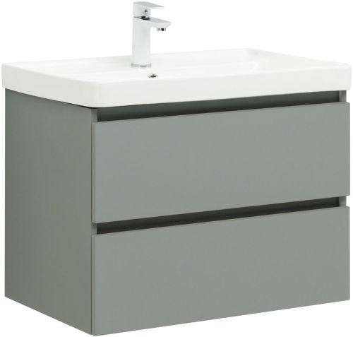 Тумба под раковину Aquanet Вега 2.0 00337960 69х46х50 подвесная цвет зеленый/серый