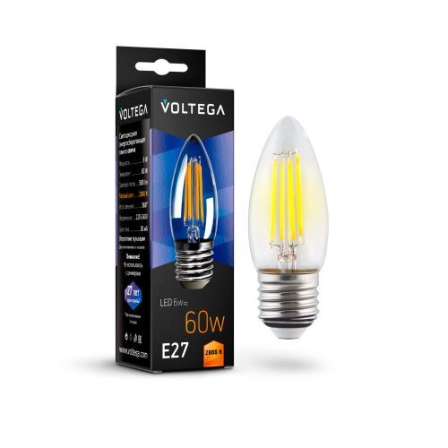 Лампа светодиодная Voltega Candle E27 6W 7046