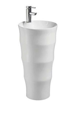 Раковина из санфаянса CeramaLux G308 42х42 напольная цвет белый 1 отверстие под смеситель