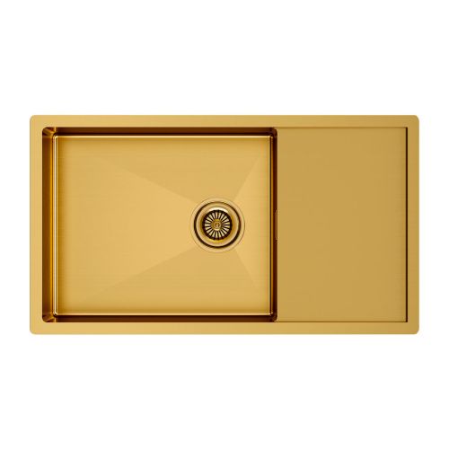 Кухонная мойка Paulmark GERBERG 78F UNI PM217844-BG 47х39 цвет брашированное золото поверхность матовая