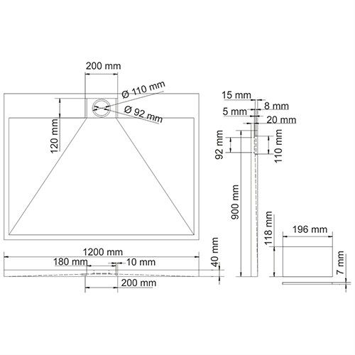 Душевой поддон WasserKRAFT Alme 15T 15T07 120х90 искусственный камень белый - фото 3