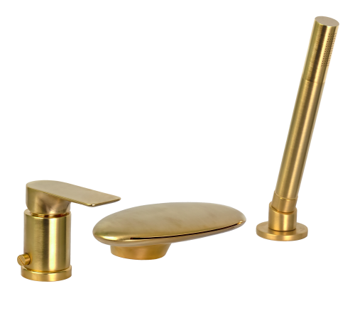 Смеситель Remer Infinity I07UFBG на борт ванны брашированное золото